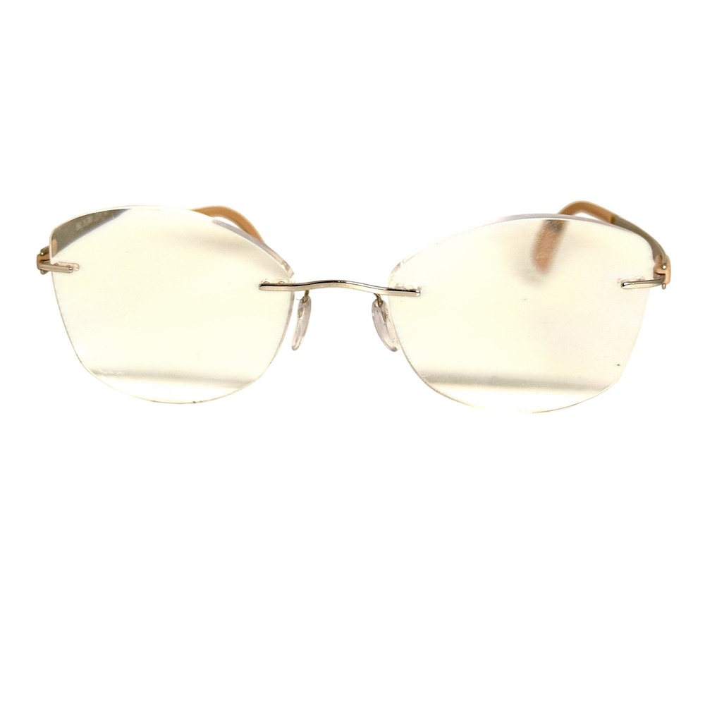 Silhouette 5555 70 7000 Rimless Eyeglasses Frames Silver Tan 19 145 Austria